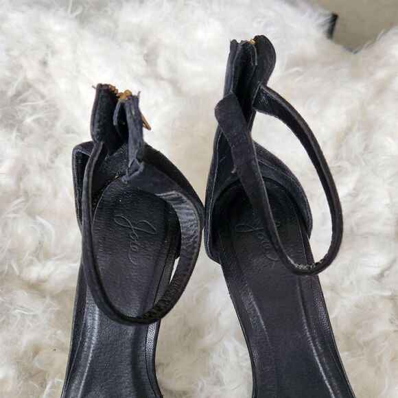 Joie Abbot black suede sandal heels zip back - Picture 7 of 9